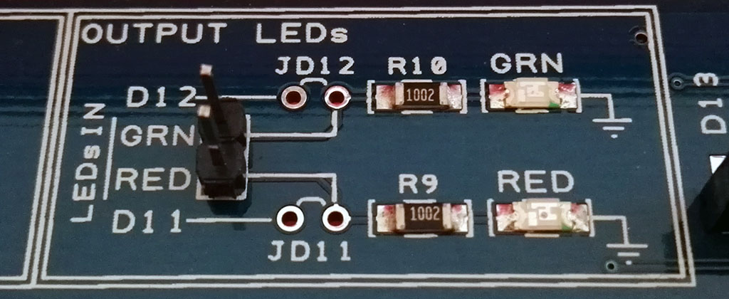 Proto Shield Plus LEDs IN pin strip